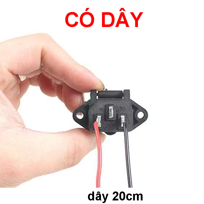 Combo 5 Ổ cắm điện có nắp AC-04, ổ cắm ba chấu ba lõi lớn có tai, bằng đồng 10A 250V