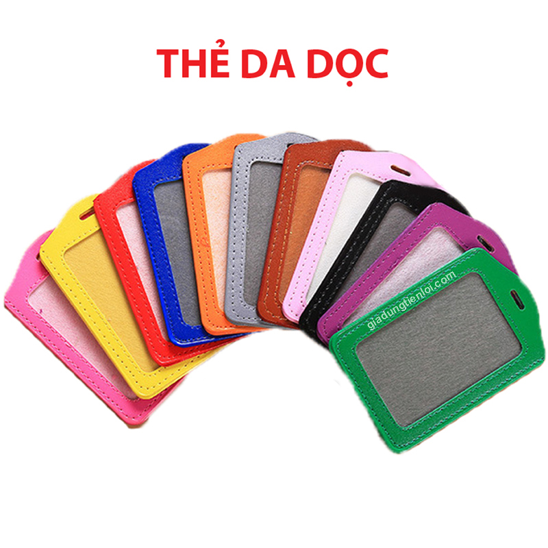 Bao da đựng thẻ dọc 5.4x8.5cm - thẻ đeo bằng da 1 mặt DỌC