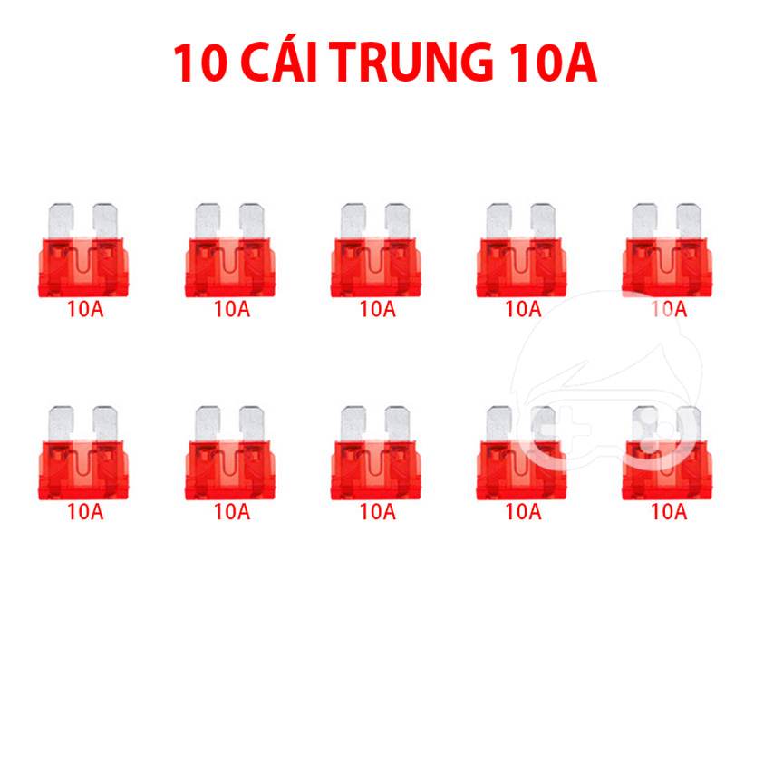 Combo 10 cầu chì ghim dùng cho xe điện, xe máy, ô tô