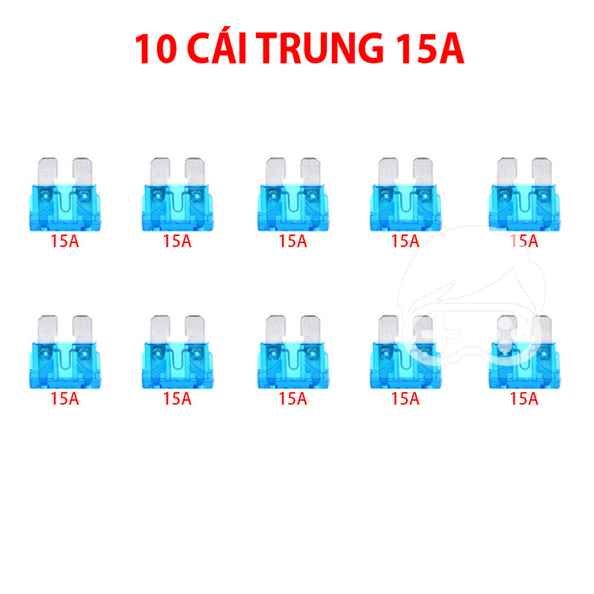 Combo 10 cầu chì ghim dùng cho xe điện, xe máy, ô tô