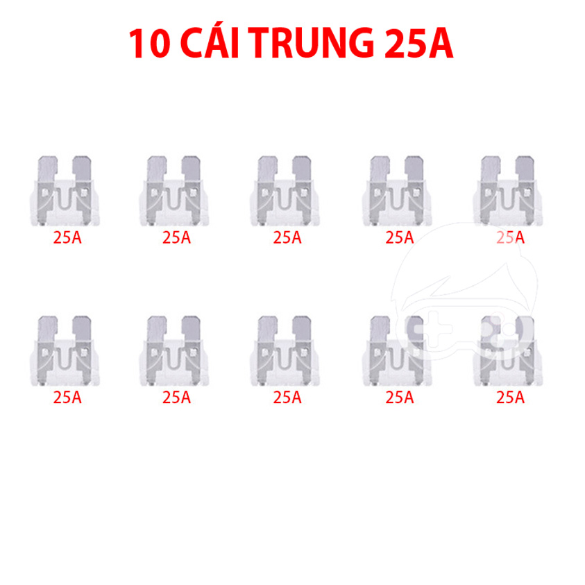 Combo 10 cầu chì ghim dùng cho xe điện, xe máy, ô tô