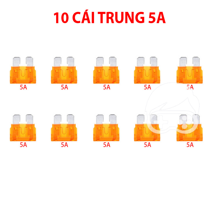 Combo 10 cầu chì ghim dùng cho xe điện, xe máy, ô tô