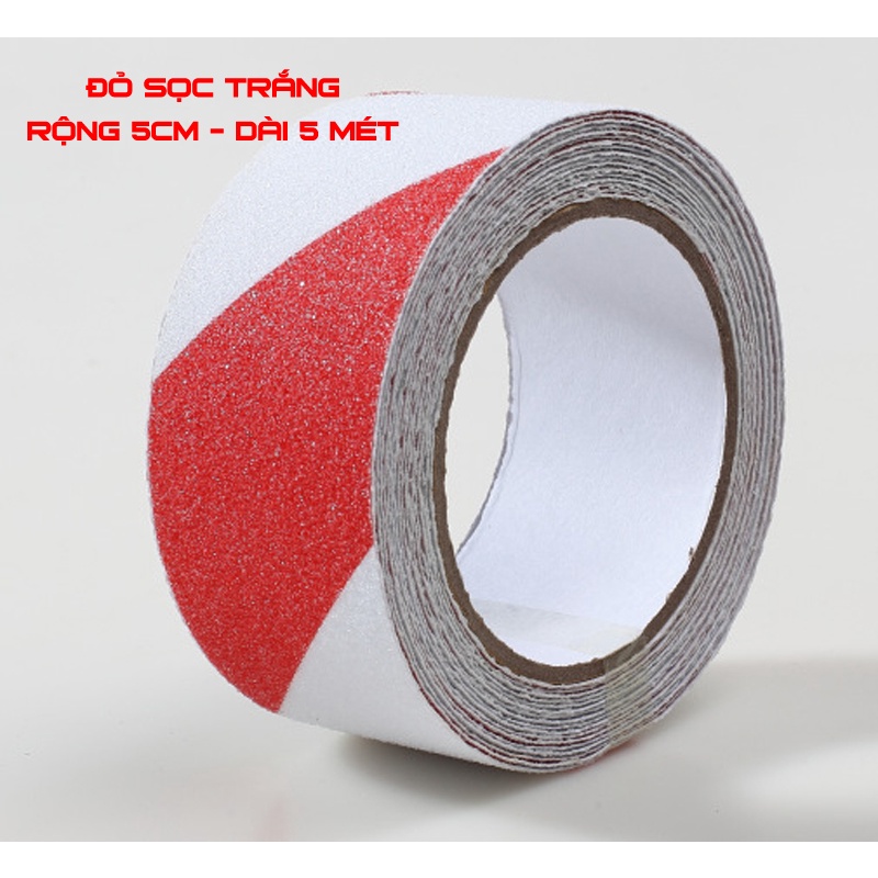 Cuộn băng keo CHỐNG TRƯỢT TRONG SUỐT, TRẮNG 5Mx5CM cho cầu thang - dán nền chống trơn trượt 5 mét