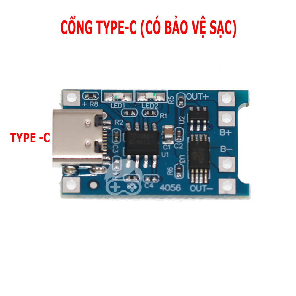 Mạch Sạc Pin Lithium - Li-ion - 18650 TP4056 cổng MicroUSB