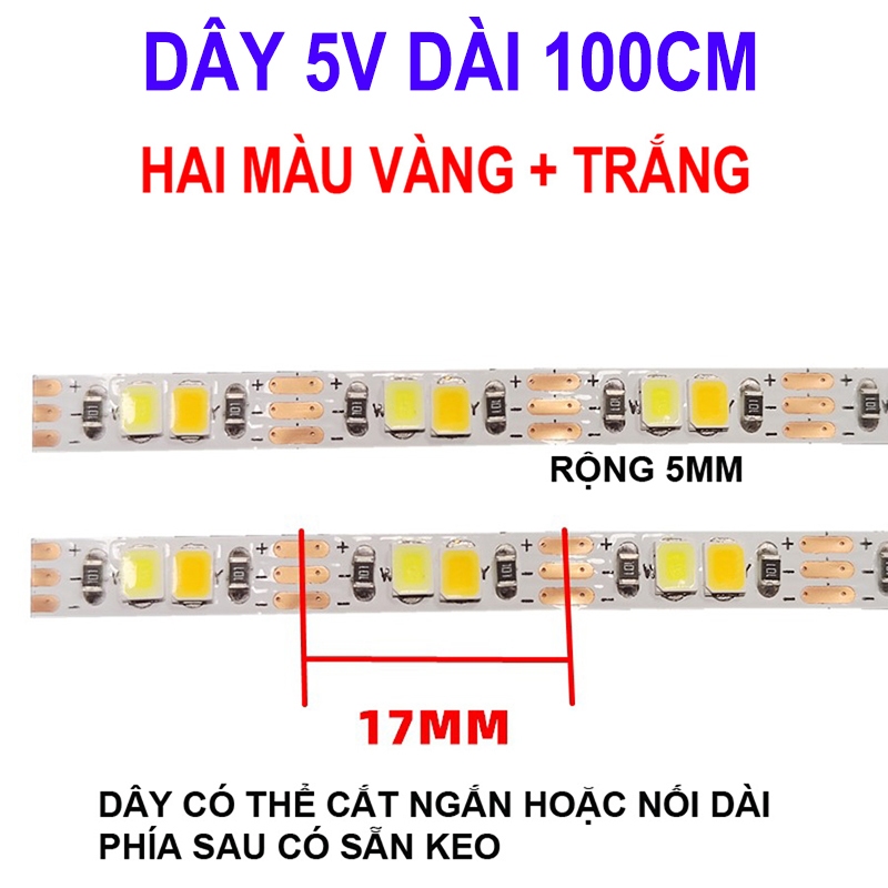 Mạch điều khiển cảm ứng dây đèn led 2 màu vàng + trắng (bán riêng)
