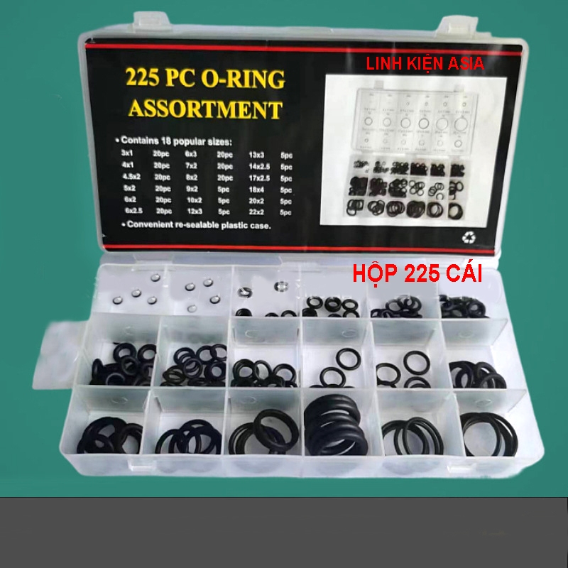 Hộp 200 gioăng cao su sửa chữa bảo trì điện nước