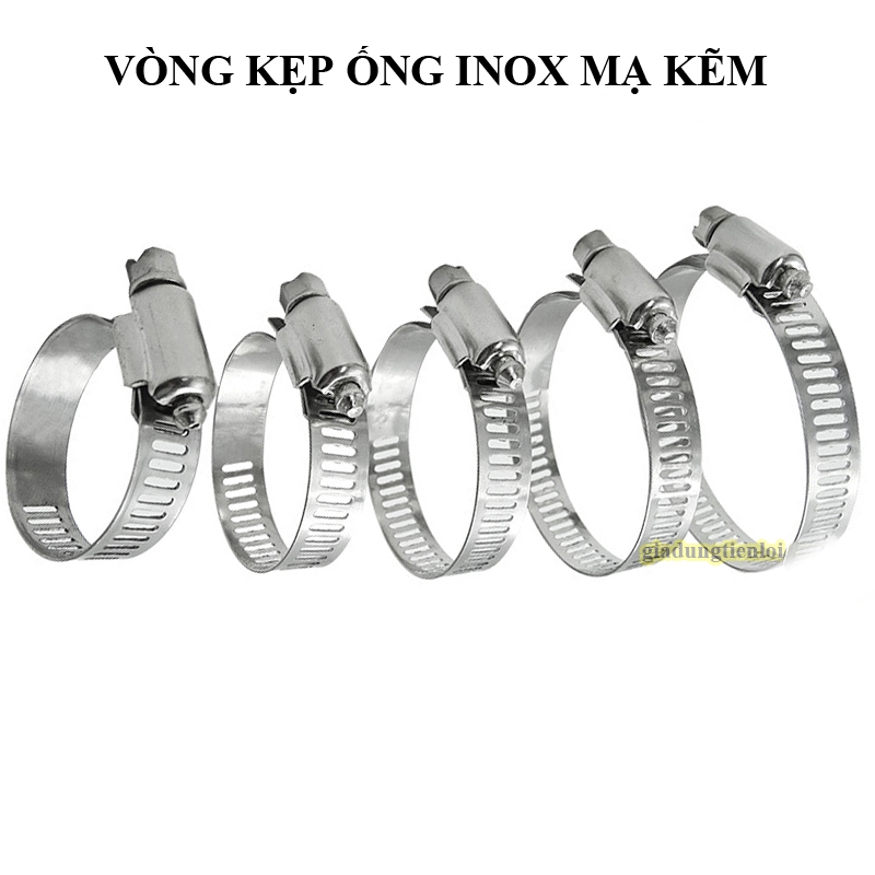 Combo 5 Vòng siết ống - cổ dê- vòng đai siết inox mạ kẽm