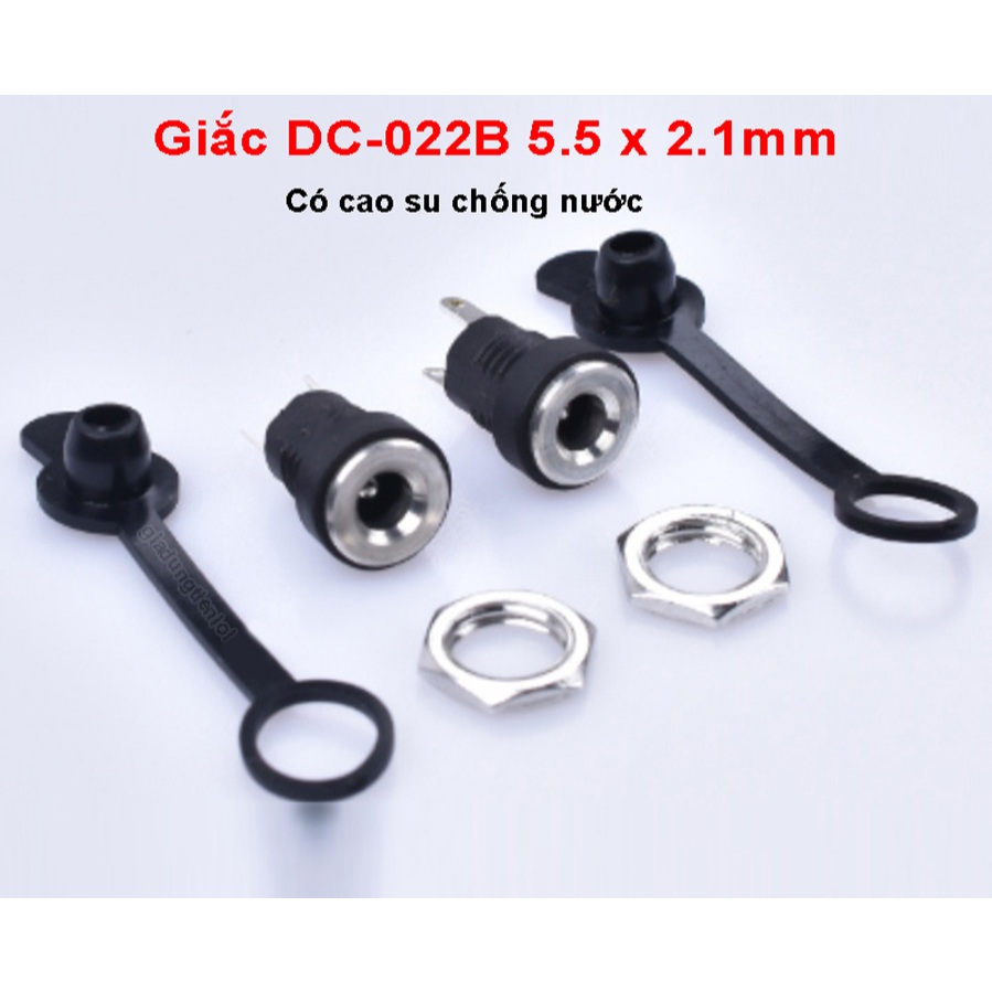 Giắc sạc DC-022B 5.5x2.1mm DC-022C 3.5x1.3mm phi 7.5mm