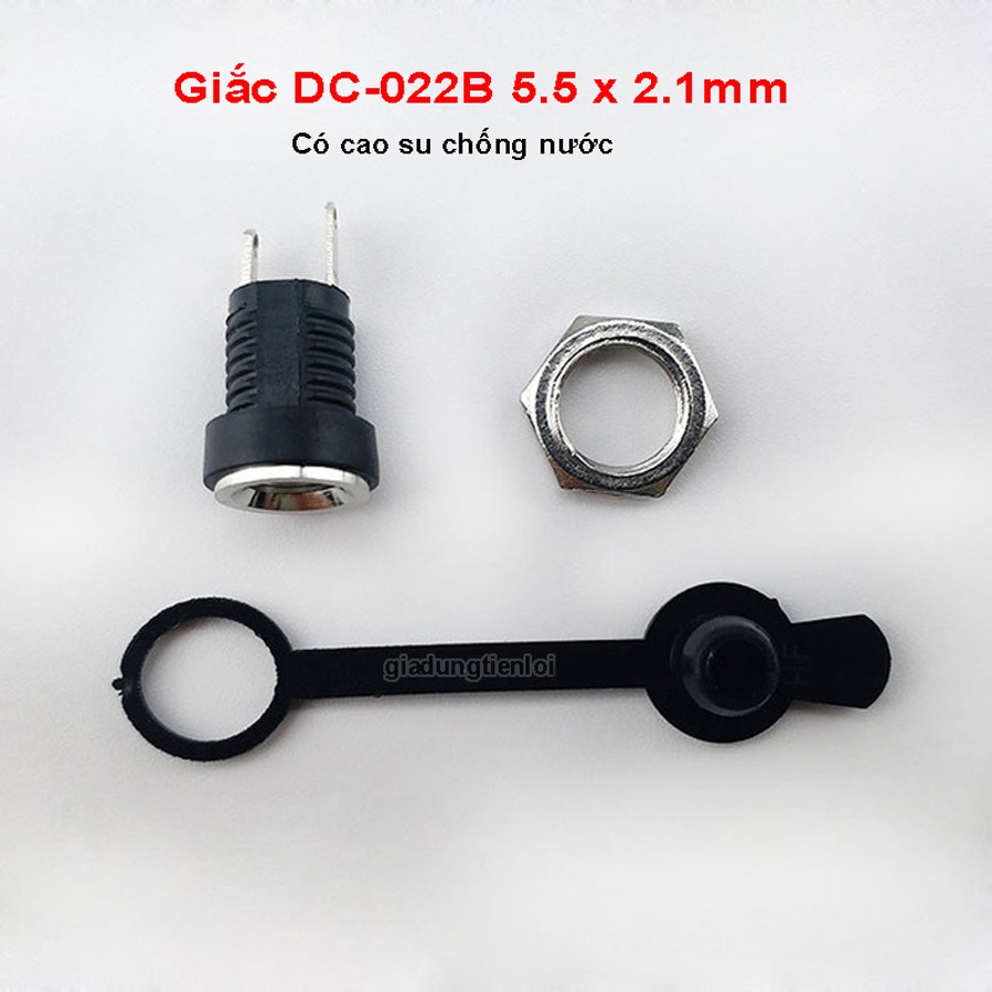 Giắc sạc DC-022B 5.5x2.1mm DC-022C 3.5x1.3mm phi 7.5mm