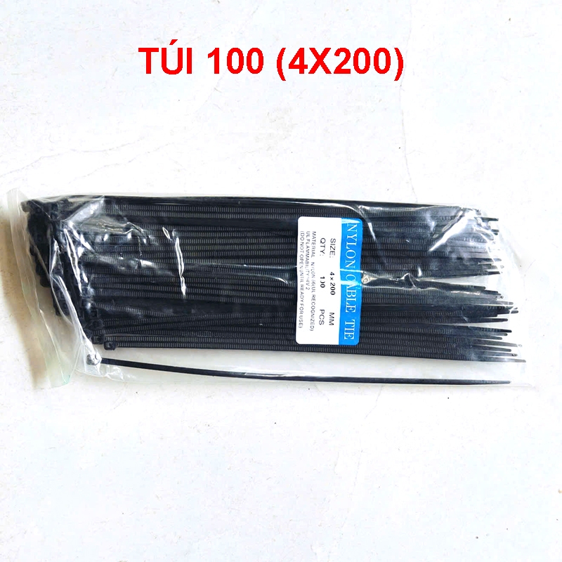 Bịch 100 sợi dây rút nylon tự khóa siêu bền bỉ chịu lạnh