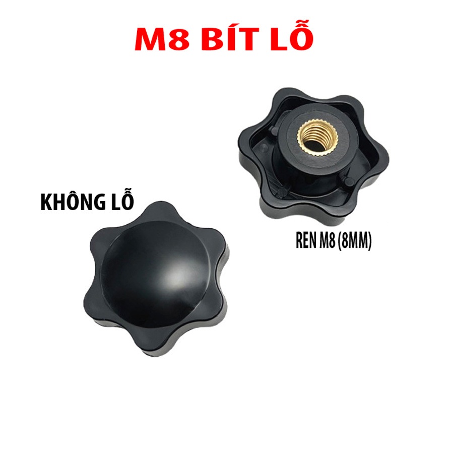 Núm siết ốc hình cánh hoa ren M4M5M6M8M10 lõi đồng