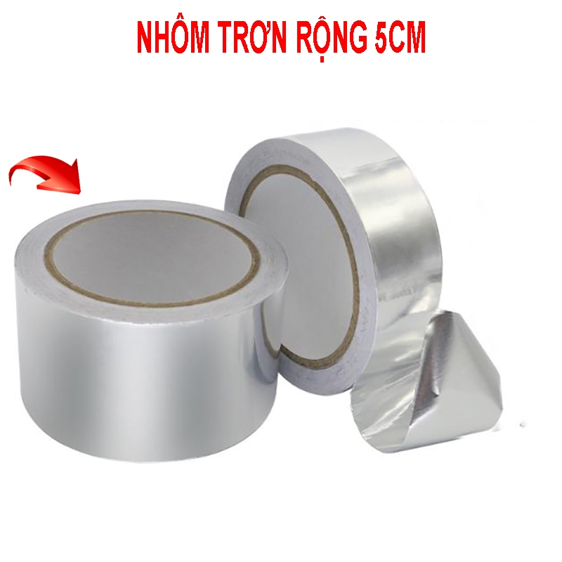 Băng keo lá nhôm DÀI 5 MÉT chịu nhiệt cao cách nhiệt, chống thấm mặt bếp, chống ẩm
