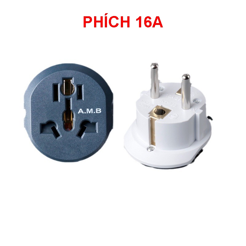 Phích cắm chuyển đổi điện từ 3 chân sang 2 chân nguồn 220V