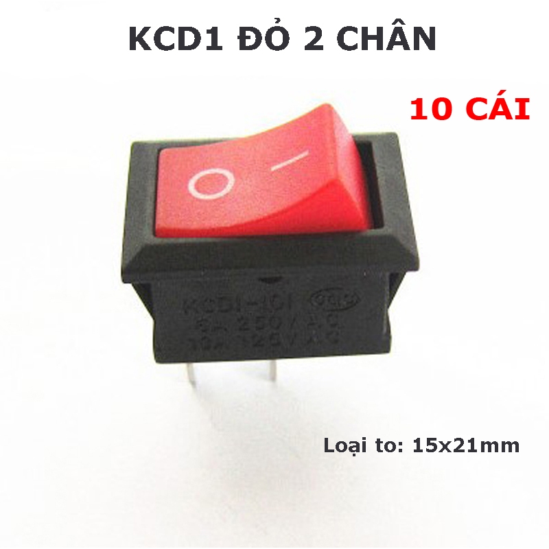 Công tắc rocker KCD1 6A 250V 15x21mm