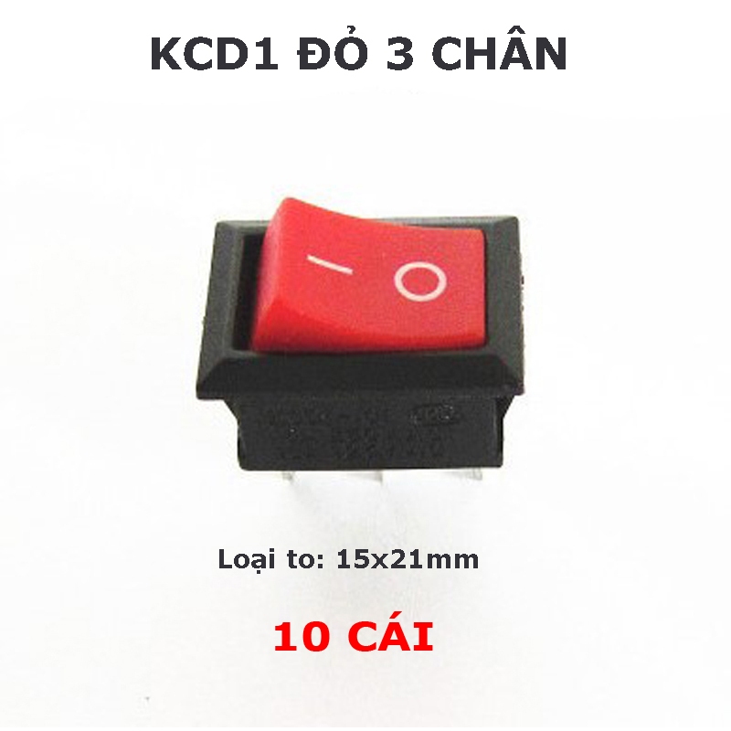 Công tắc rocker KCD1 6A 250V 15x21mm