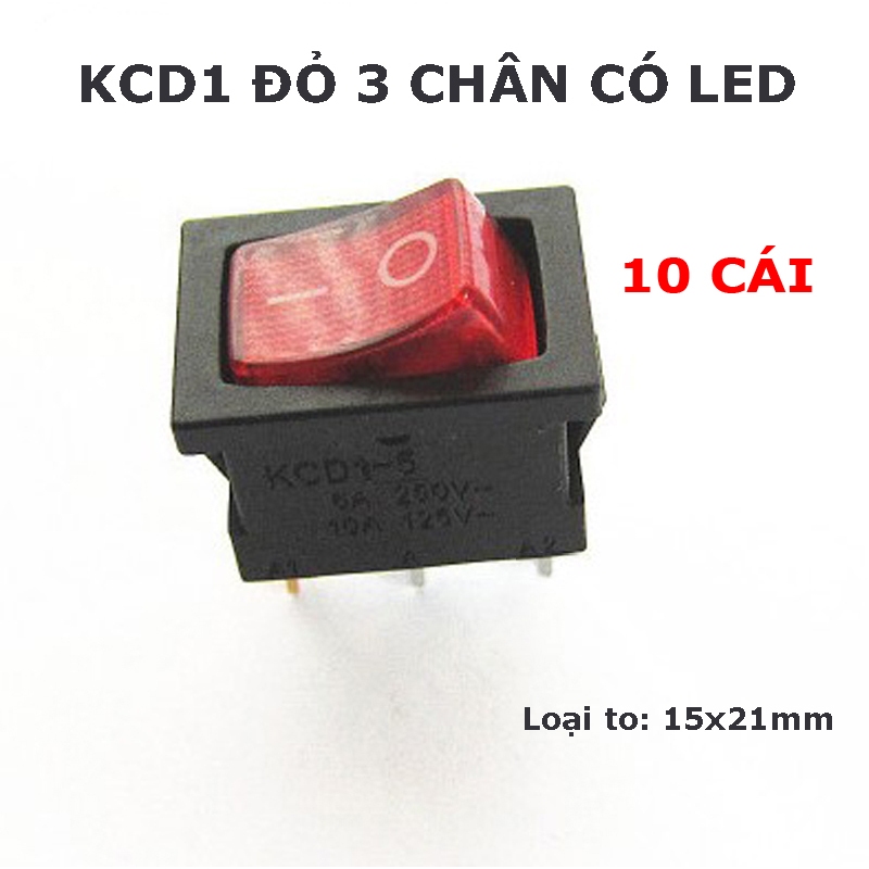 Công tắc rocker KCD1 6A 250V 15x21mm