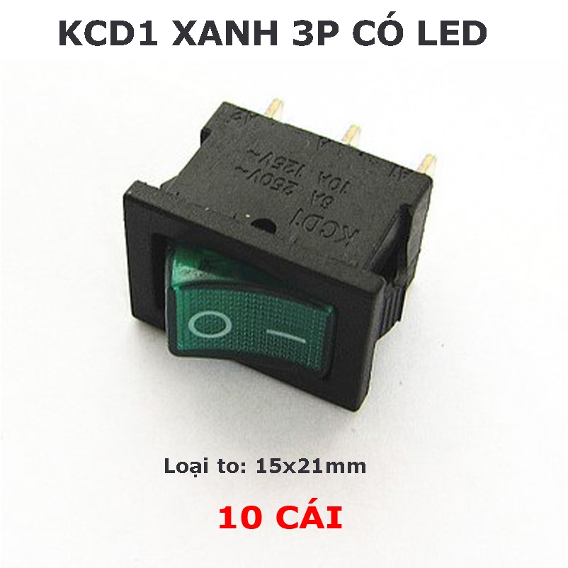 Công tắc rocker KCD1 6A 250V 15x21mm