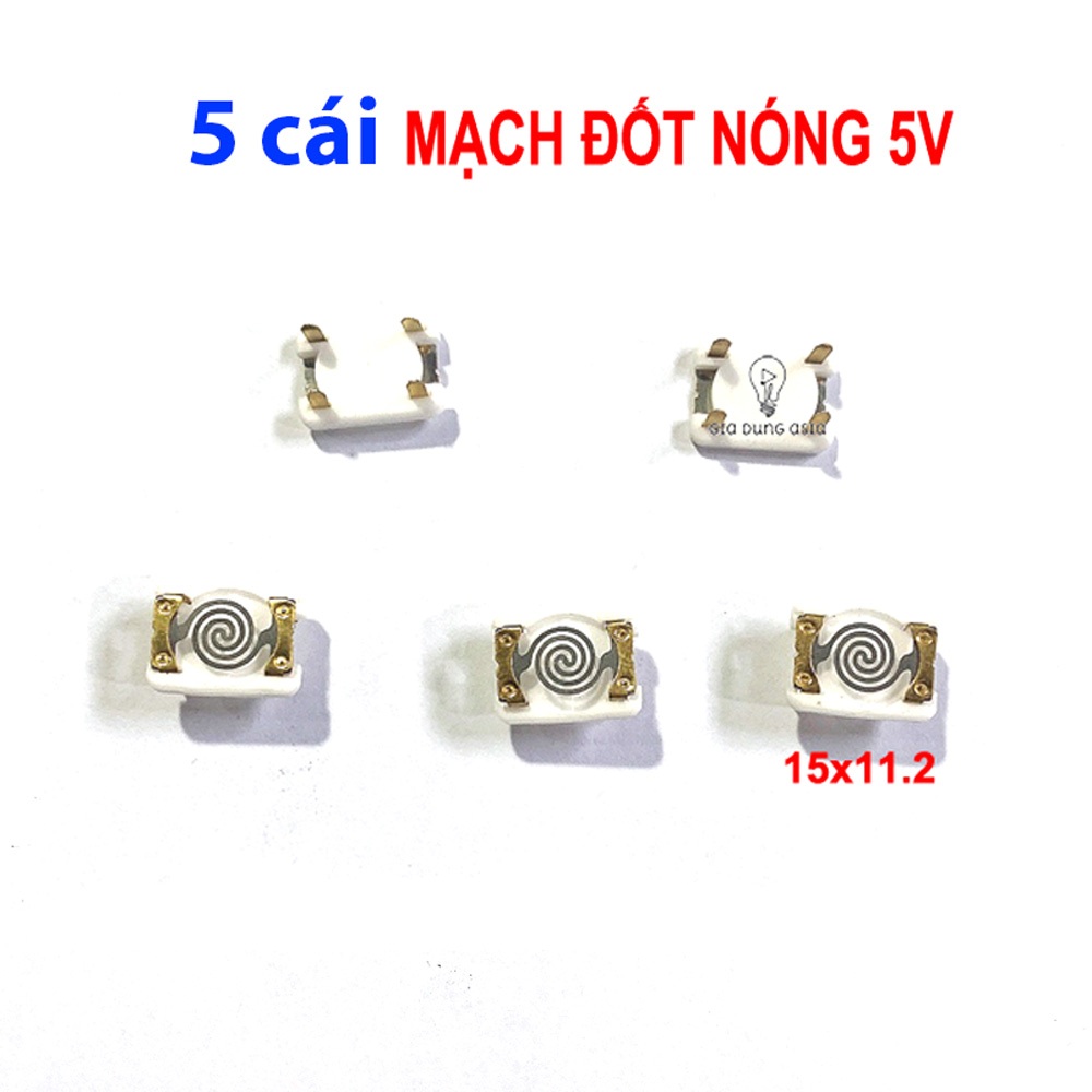 Combo 5 Mạch ĐỐT NÓNG sợi mayso nóng đỏ nguồn 5V, kích thước 15x11mm