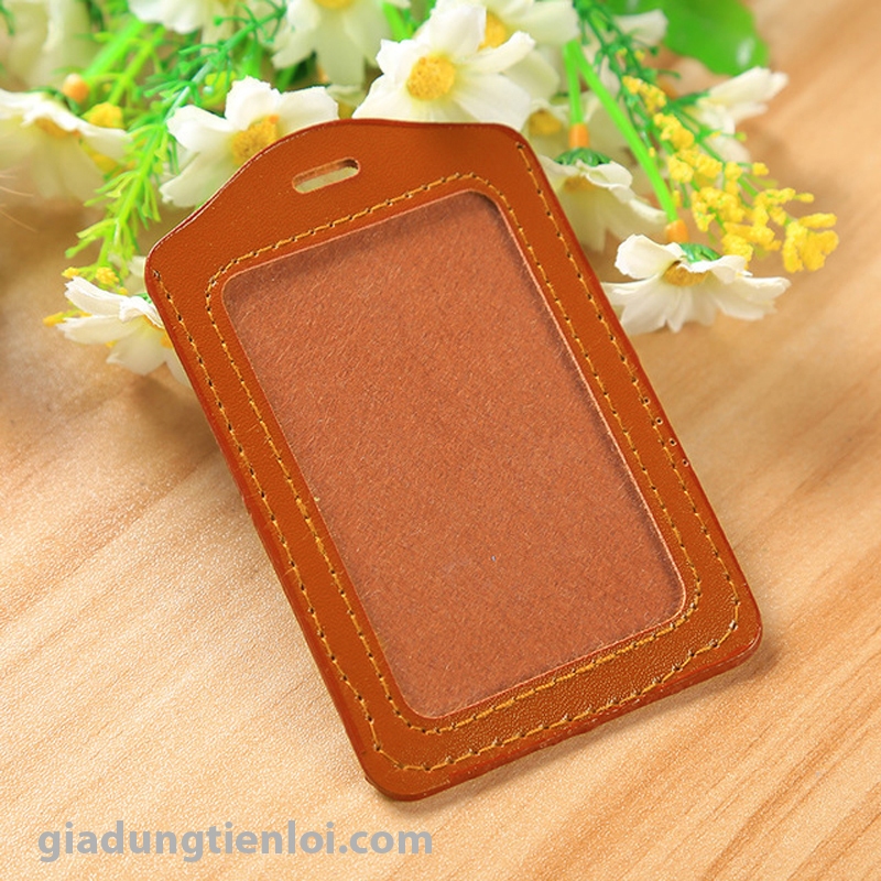 Combo 5 Bao da đựng thẻ ngang 5.4x8.5cm - thẻ đeo bằng da 1 mặt DA - NGANG