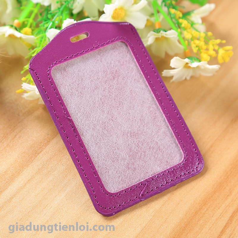 Combo 5 Bao da đựng thẻ ngang 5.4x8.5cm - thẻ đeo bằng da 1 mặt DA - NGANG