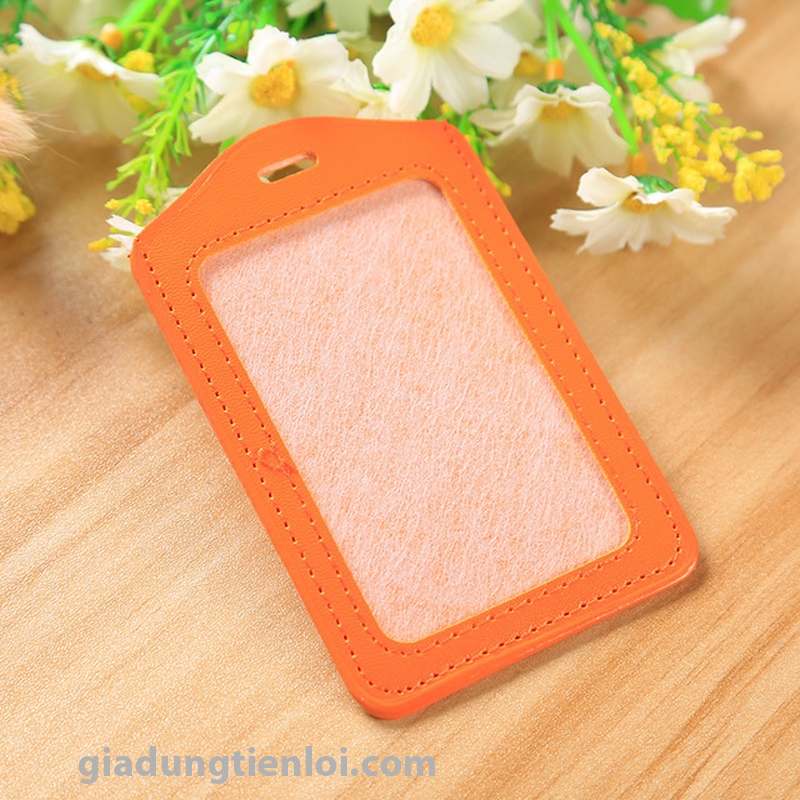 Combo 5 Bao da đựng thẻ ngang 5.4x8.5cm - thẻ đeo bằng da 1 mặt DA - NGANG