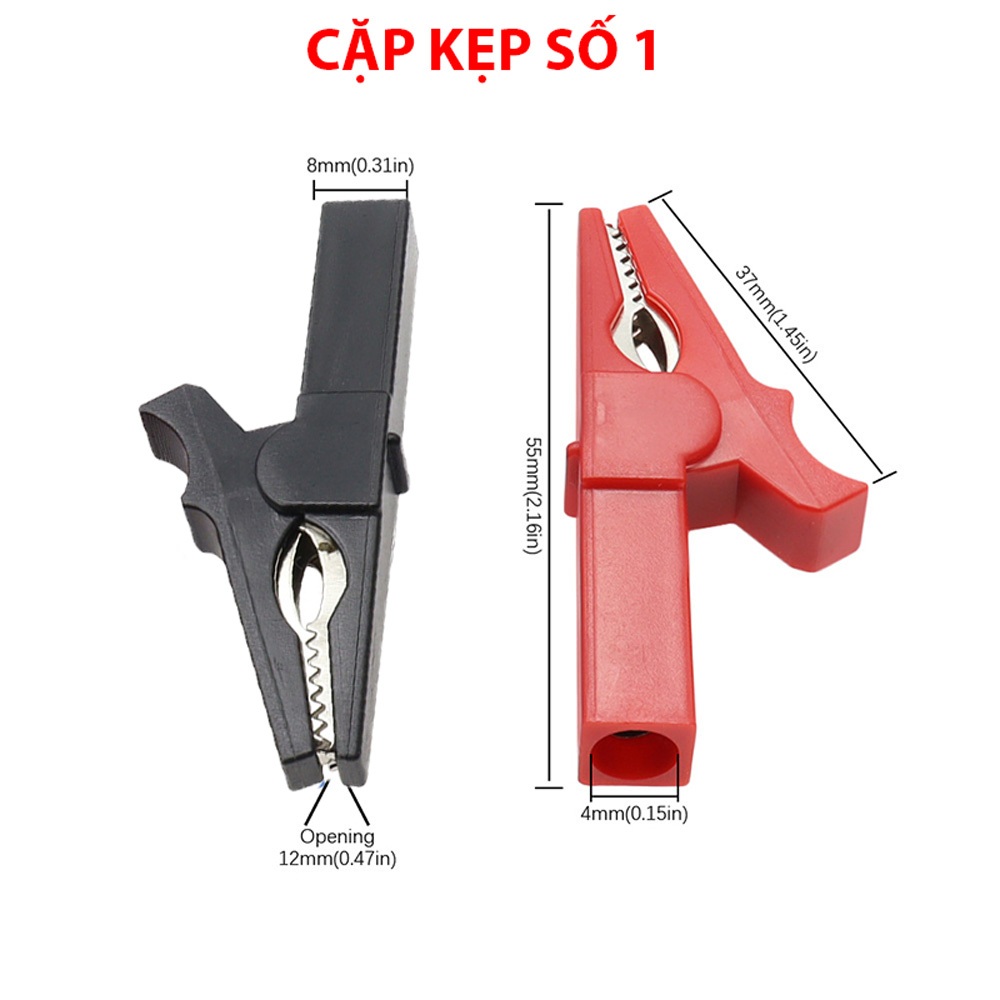 Kẹp số 1 bọc nhựa an toàn dài 55mm - đuôi lỗ 4mm