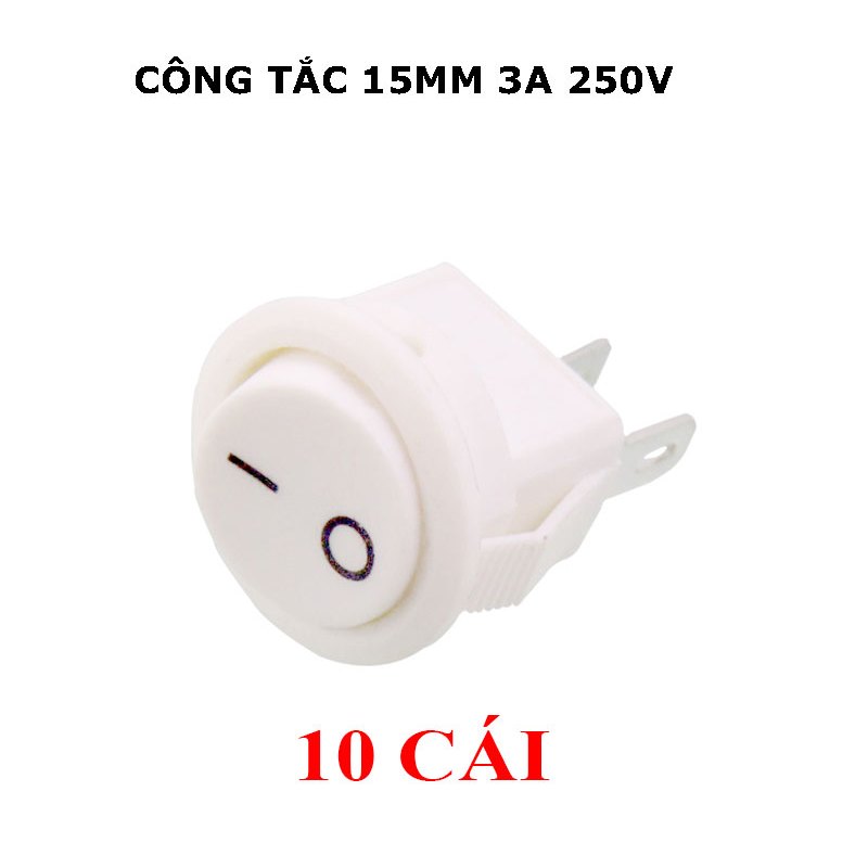 Công tắc tròn bập bênh 15MM 3A 250V (trắng, đen, đỏ)