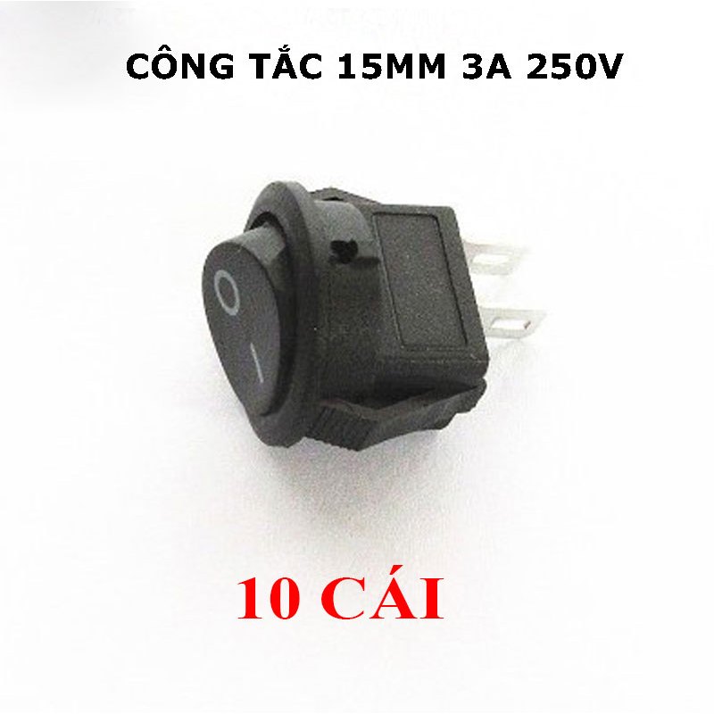 Công tắc tròn bập bênh 15MM 3A 250V (trắng, đen, đỏ)