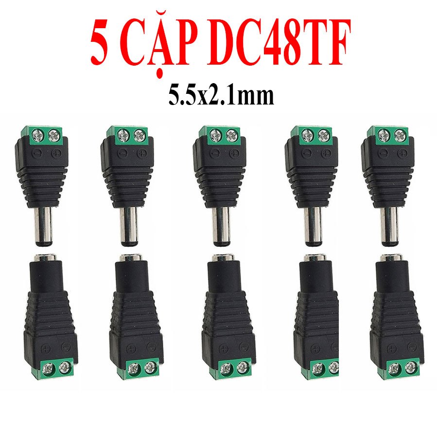 Giắc cắm nguồn DC không hàn DC48TF nối dây bằng tua vít