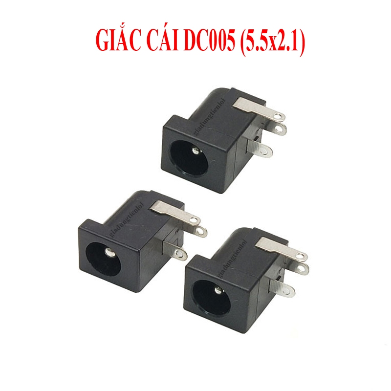 Combo 10 giắc cắm nguồn DC-005 5.5x2.1mm - giắc cái chân hàn