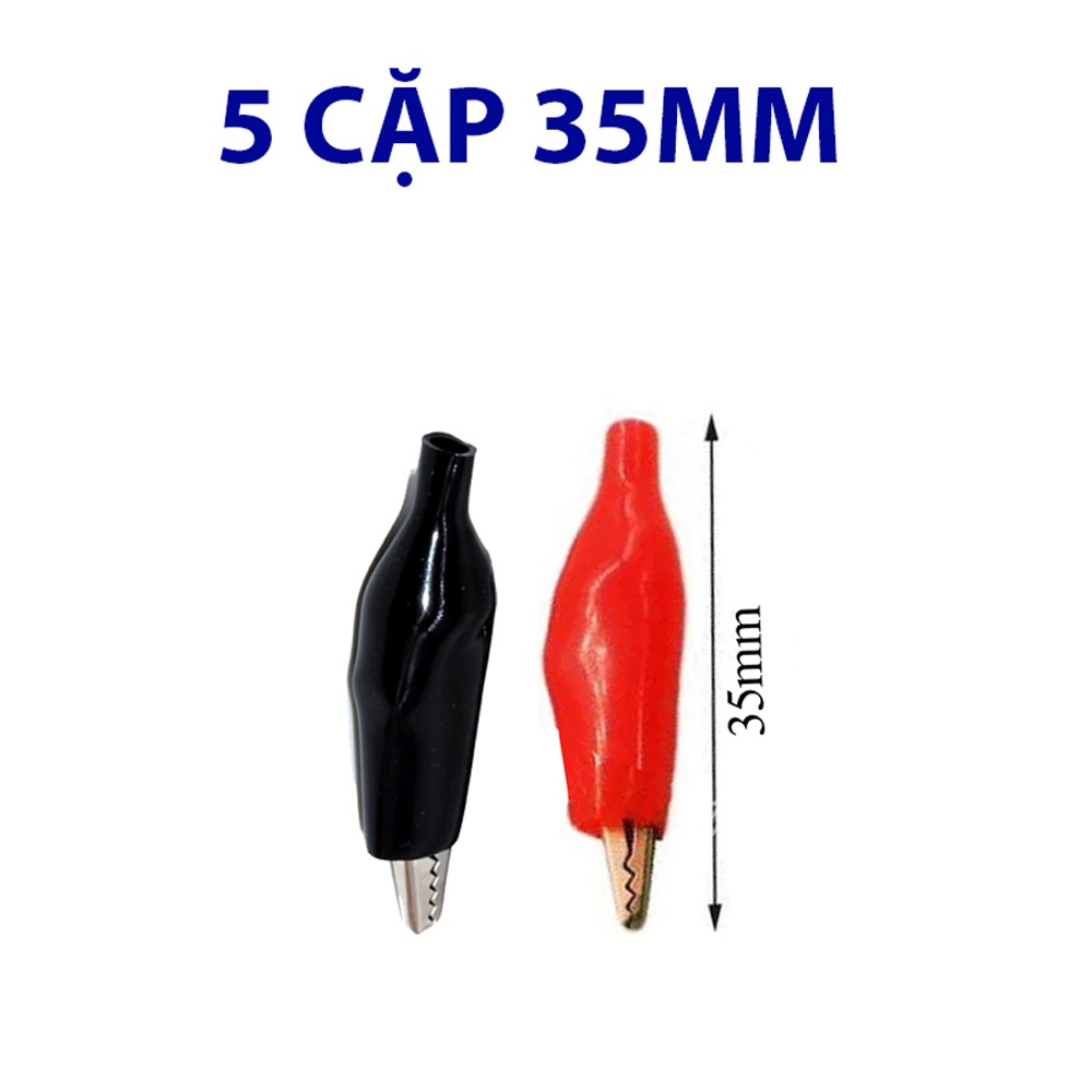 Cặp đầu kẹp cá sấu đỏ + đen