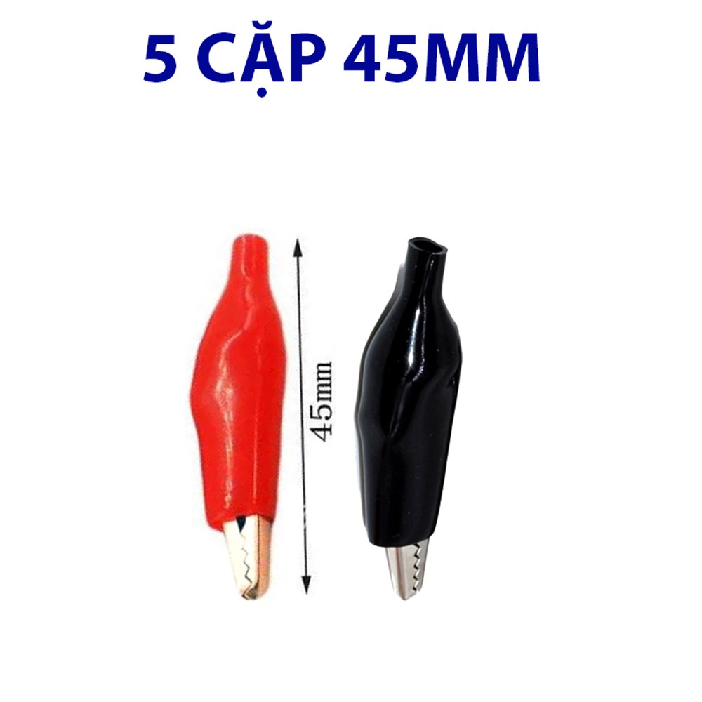 Cặp đầu kẹp cá sấu đỏ + đen