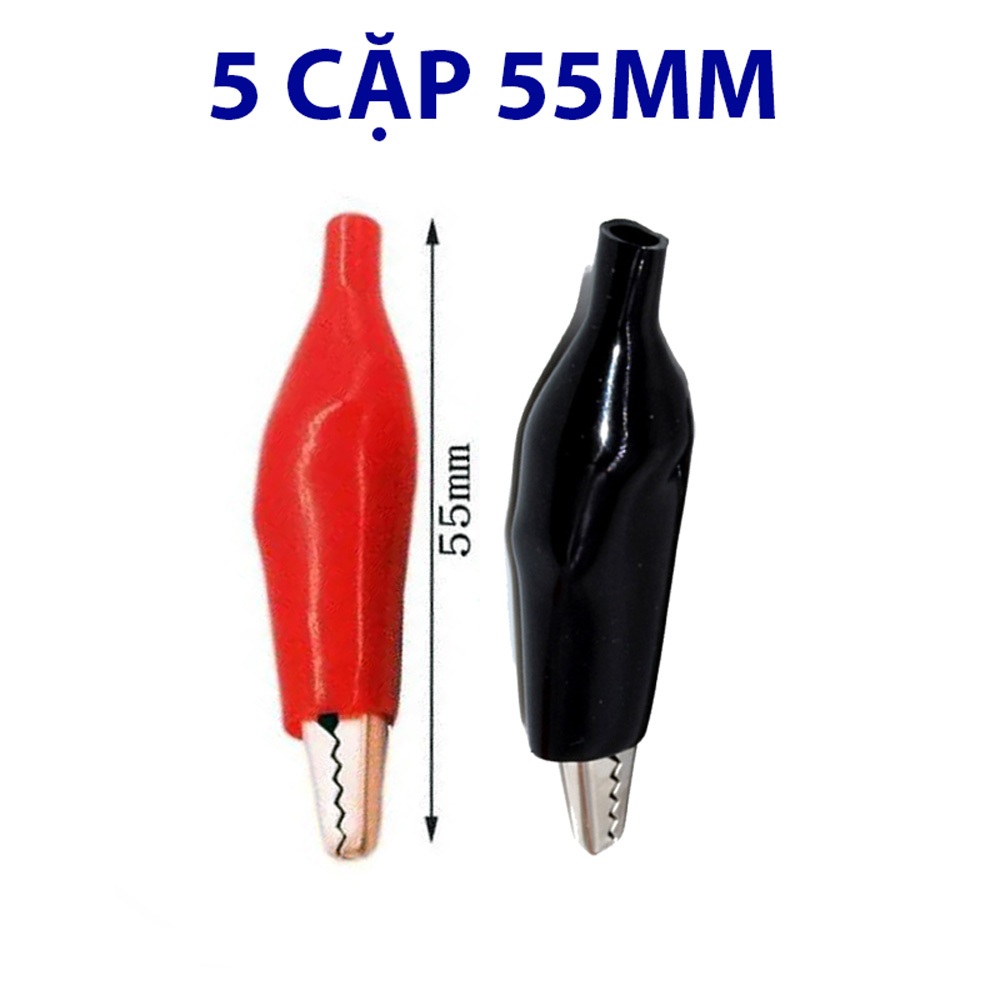 Cặp đầu kẹp cá sấu đỏ + đen