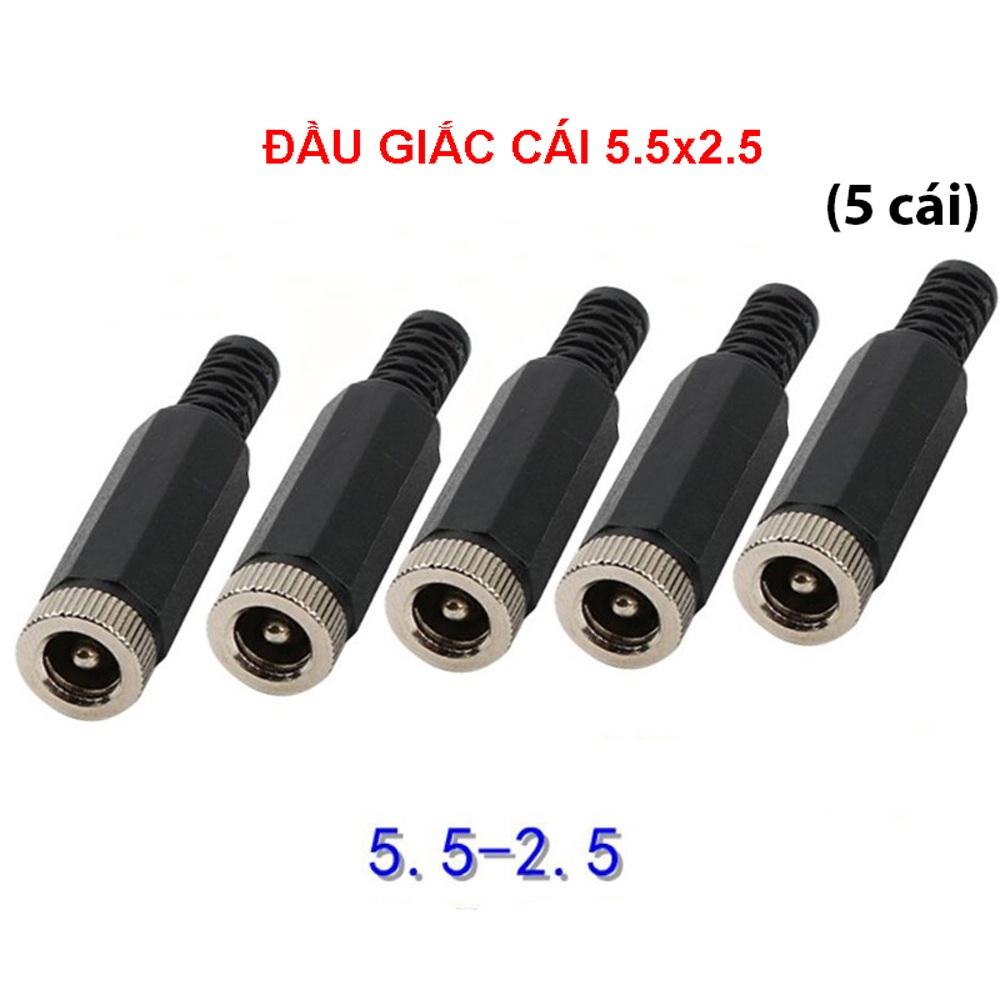 Combo 5 Đầu giắc DC5509 5.5x2.1mm 5.5x2.5mm 3.5x1.3mm - chân nối DC