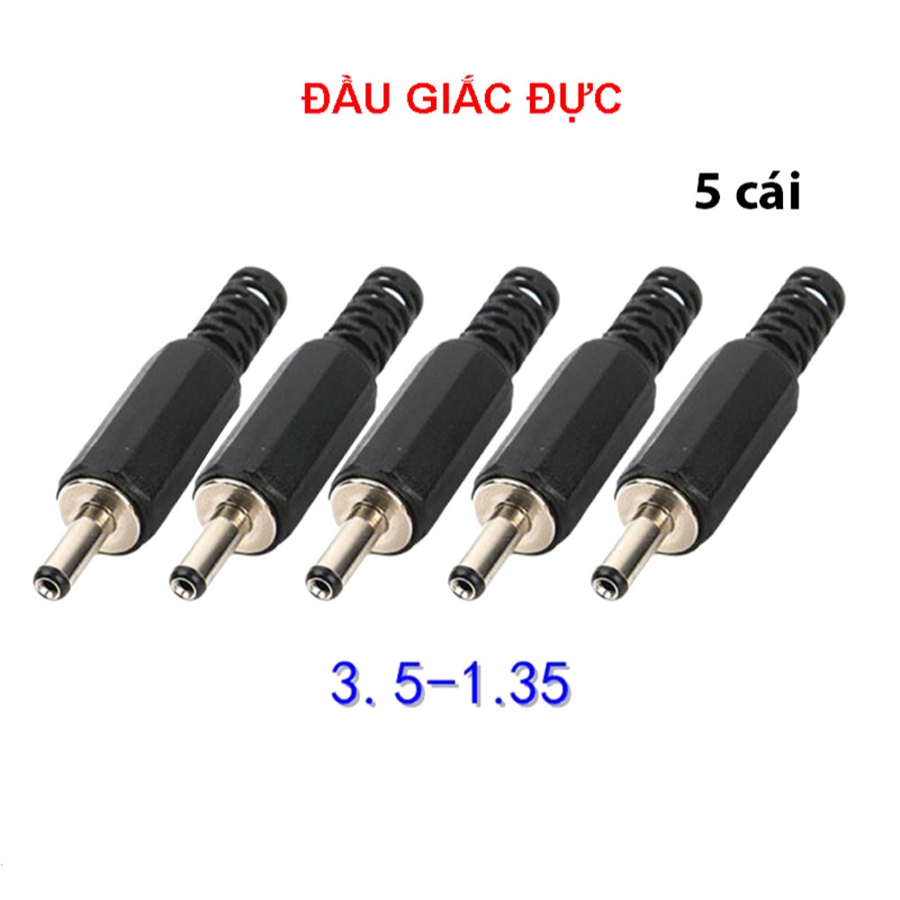 Combo 5 Đầu giắc DC5509 5.5x2.1mm 5.5x2.5mm 3.5x1.3mm - chân nối DC