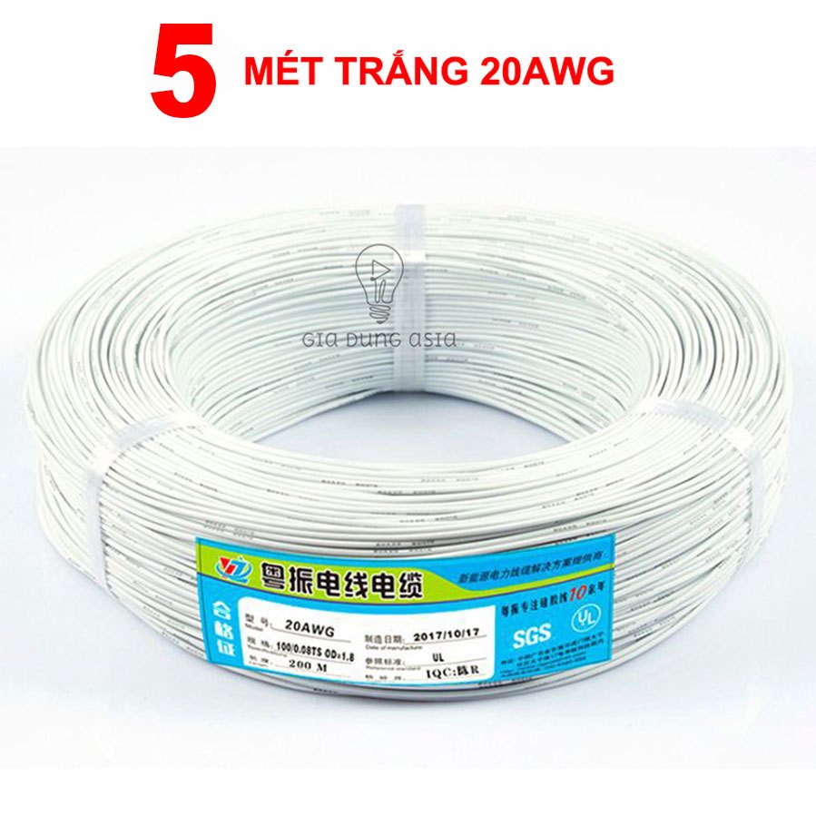 5 Mét Dây điện chống cháy 20AWG tiết diện 0,5mm vuông - vỏ silicon siêu bền