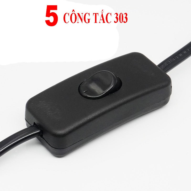 Combo 5 Công tắc đèn bàn 303D điện áp 110-220V nhỏ gọn dễ lắp đặt