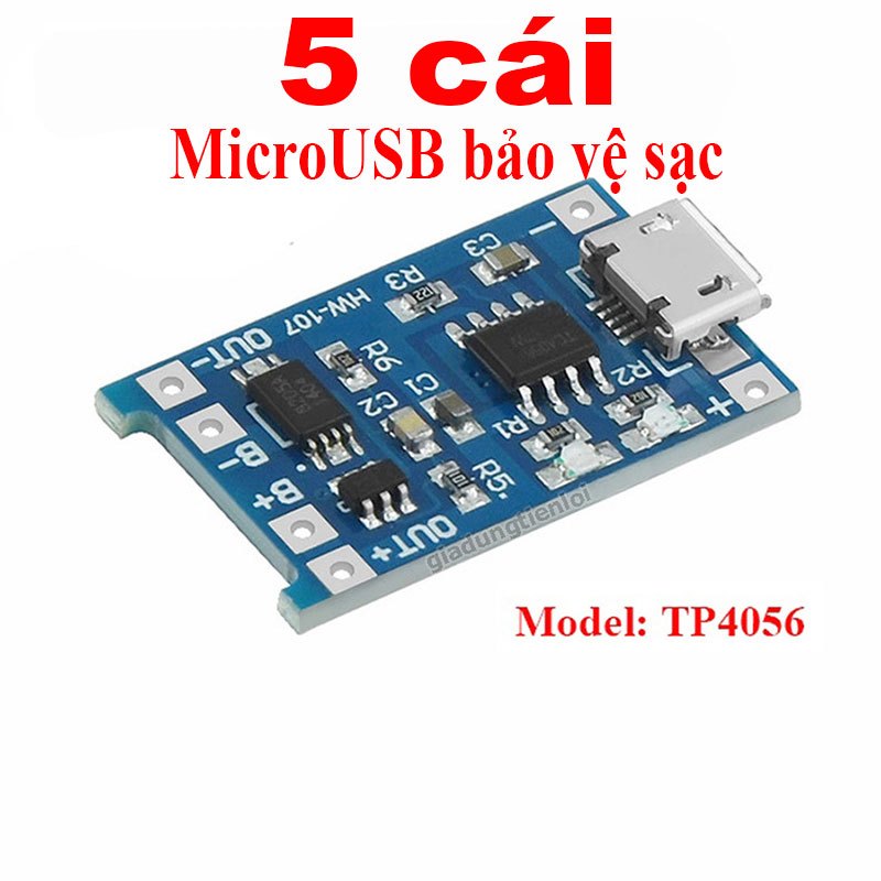 Combo 5 Mạch Sạc Pin Lithium - Li-ion - 18650 TP4056