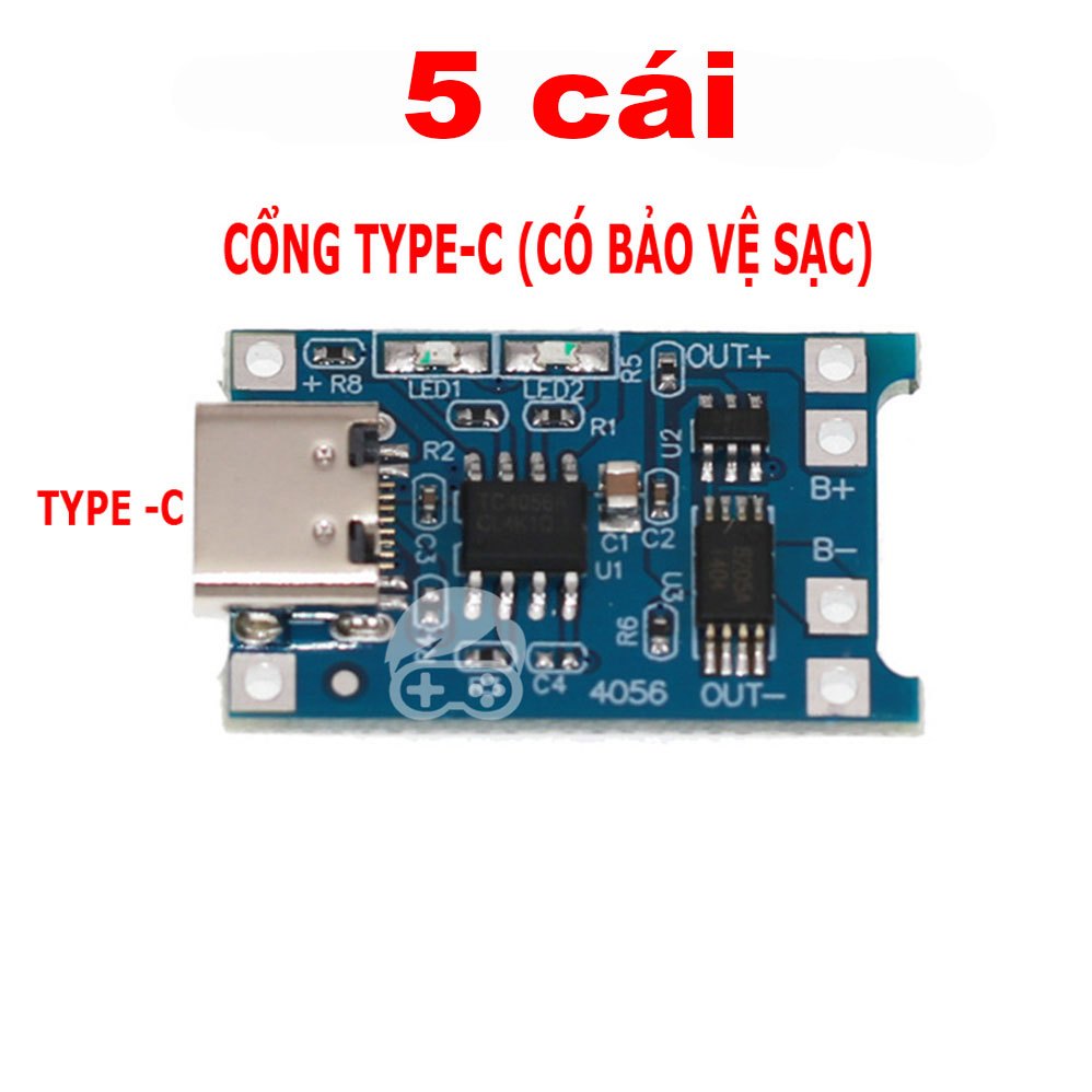 Combo 5 Mạch Sạc Pin Lithium - Li-ion - 18650 TP4056