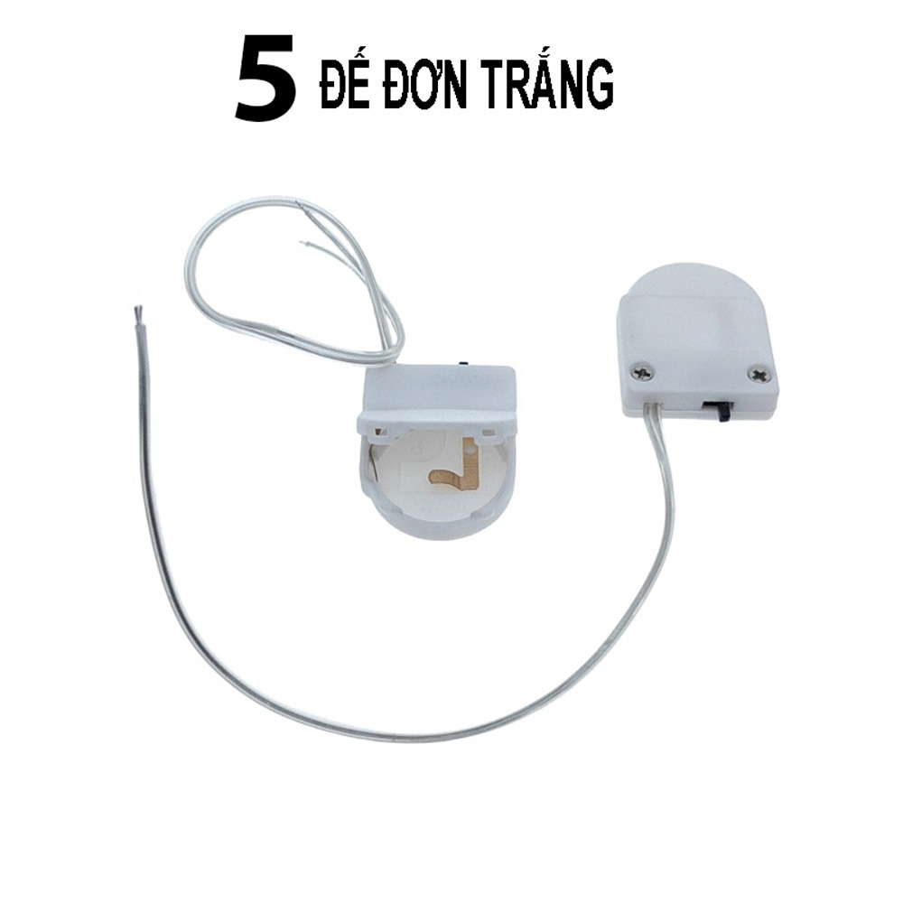 Combo 5 Đế nhựa gắn pin nút có công tắc CR2032 có dây và nắp đậy, hộp đựng pin cút áo