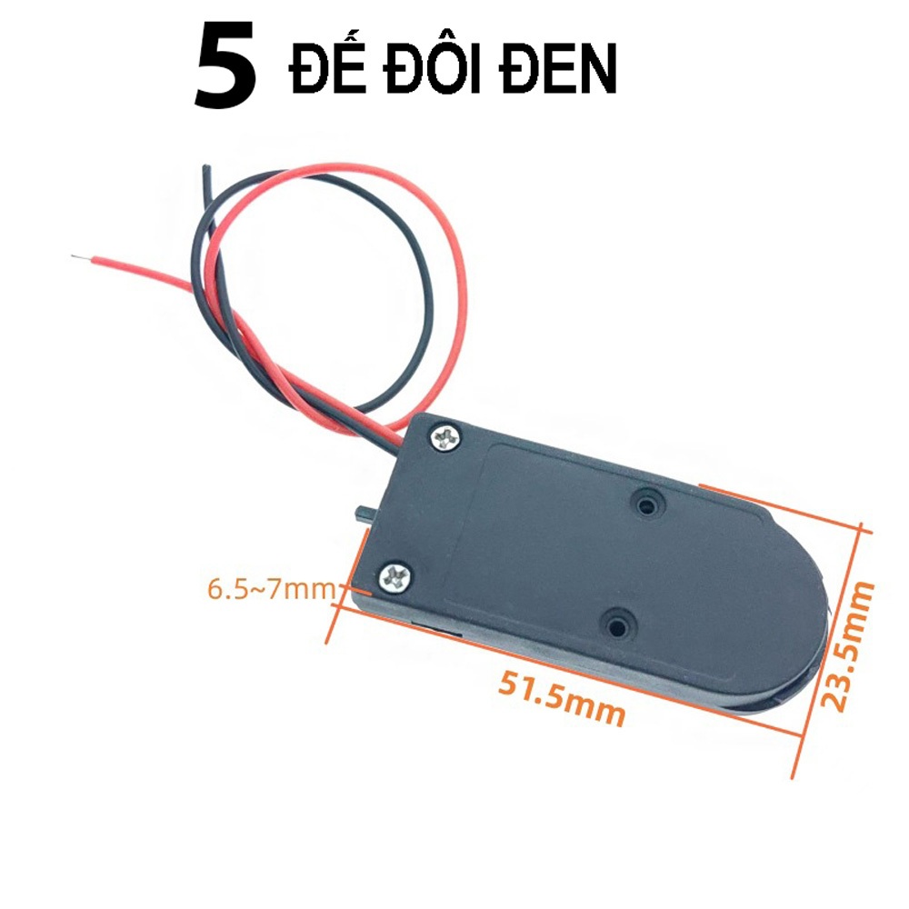 Combo 5 Đế nhựa gắn pin nút có công tắc CR2032 có dây và nắp đậy, hộp đựng pin cút áo