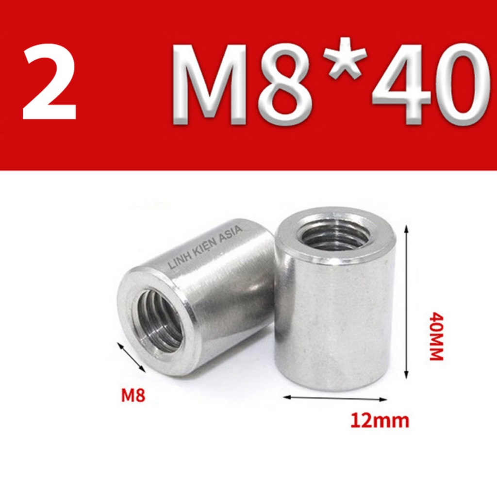 Combo 5 Khớp NỐI TRÒN nối ren trong inox 304 gia công chính xác