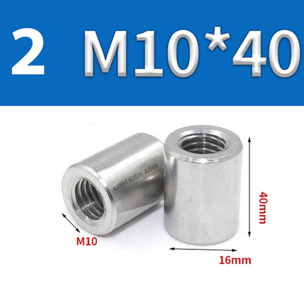 Combo 5 Khớp NỐI TRÒN nối ren trong inox 304 gia công chính xác