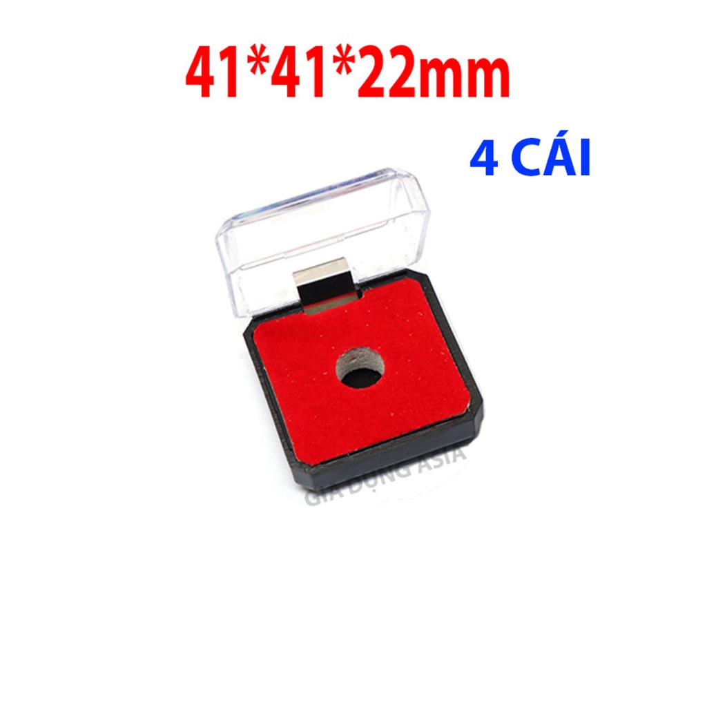 Combo 4 Hộp Mica (bản lề lò xo) đựng huy hiệu có lót xốp đỏ, hộp dày nắp chắc chắn