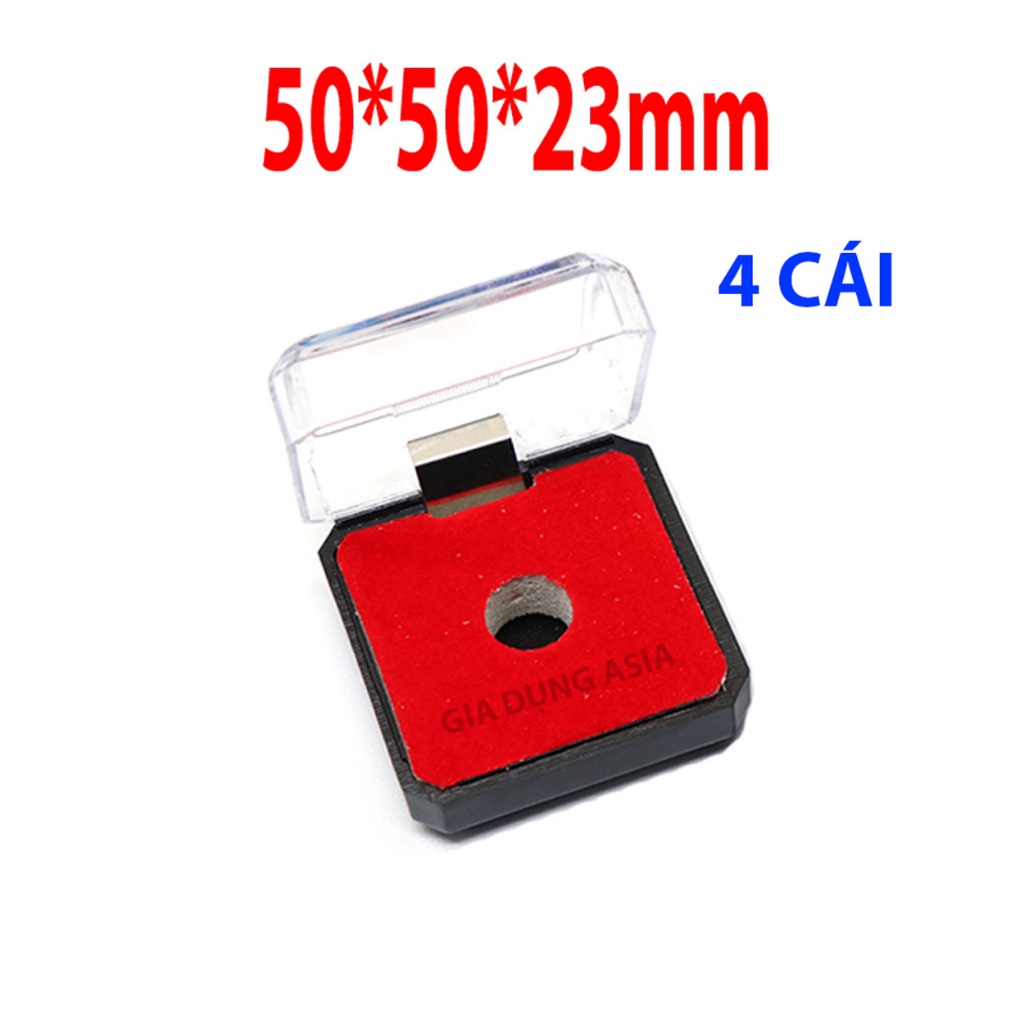 Combo 4 Hộp Mica (bản lề lò xo) đựng huy hiệu có lót xốp đỏ, hộp dày nắp chắc chắn