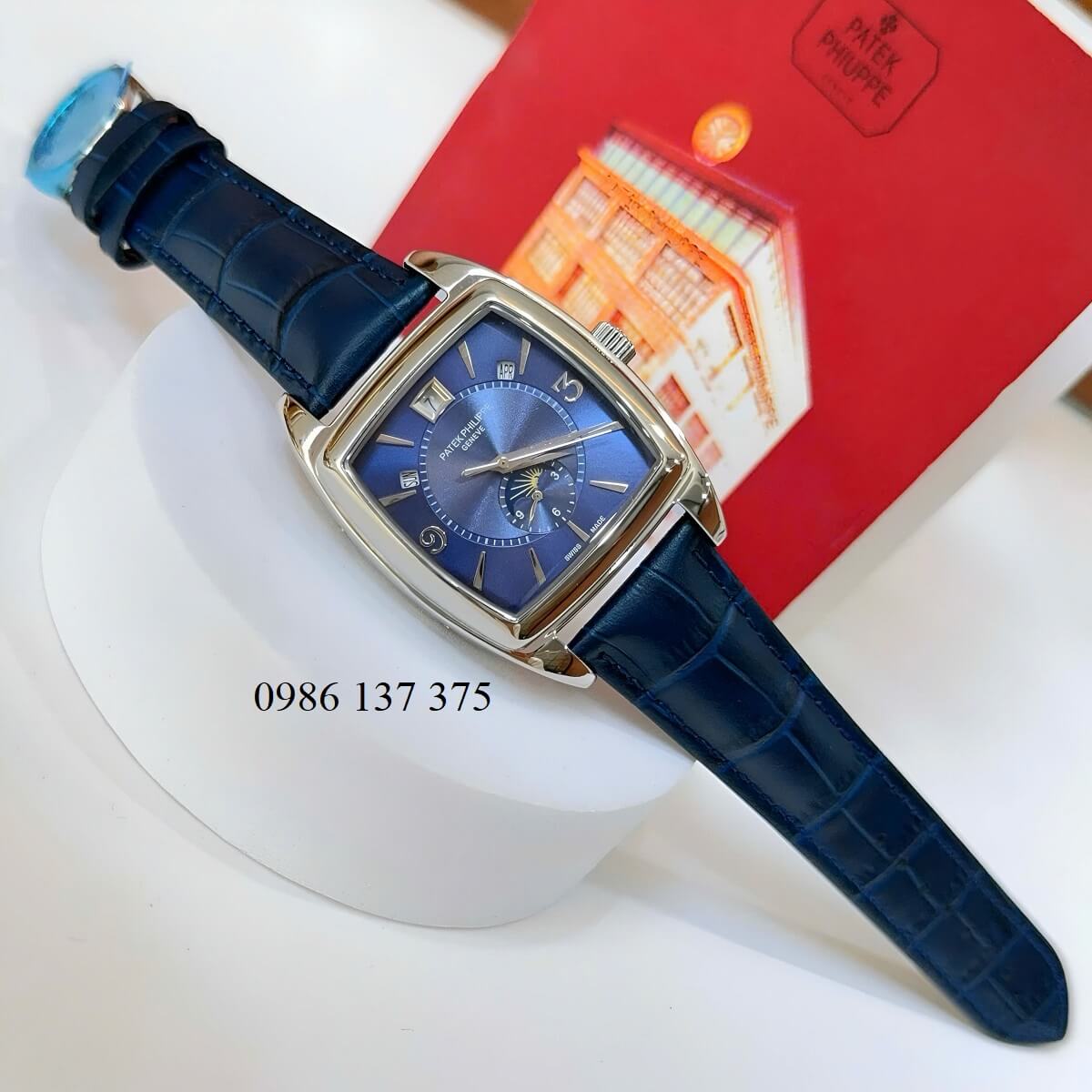 Đồng Hồ Nam Patek Philippe Gondolo Calendar 5135 Dây Da Xanh Dương Vỏ Inox 38mm