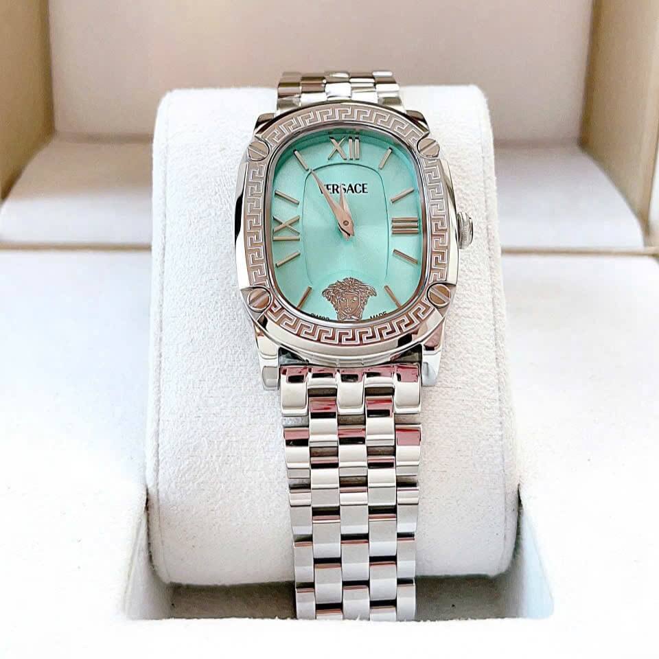 Đồng Hồ Nữ Versace Couture Mặt Xanh Pastel Dây Kim Loại Silver Size 35mm