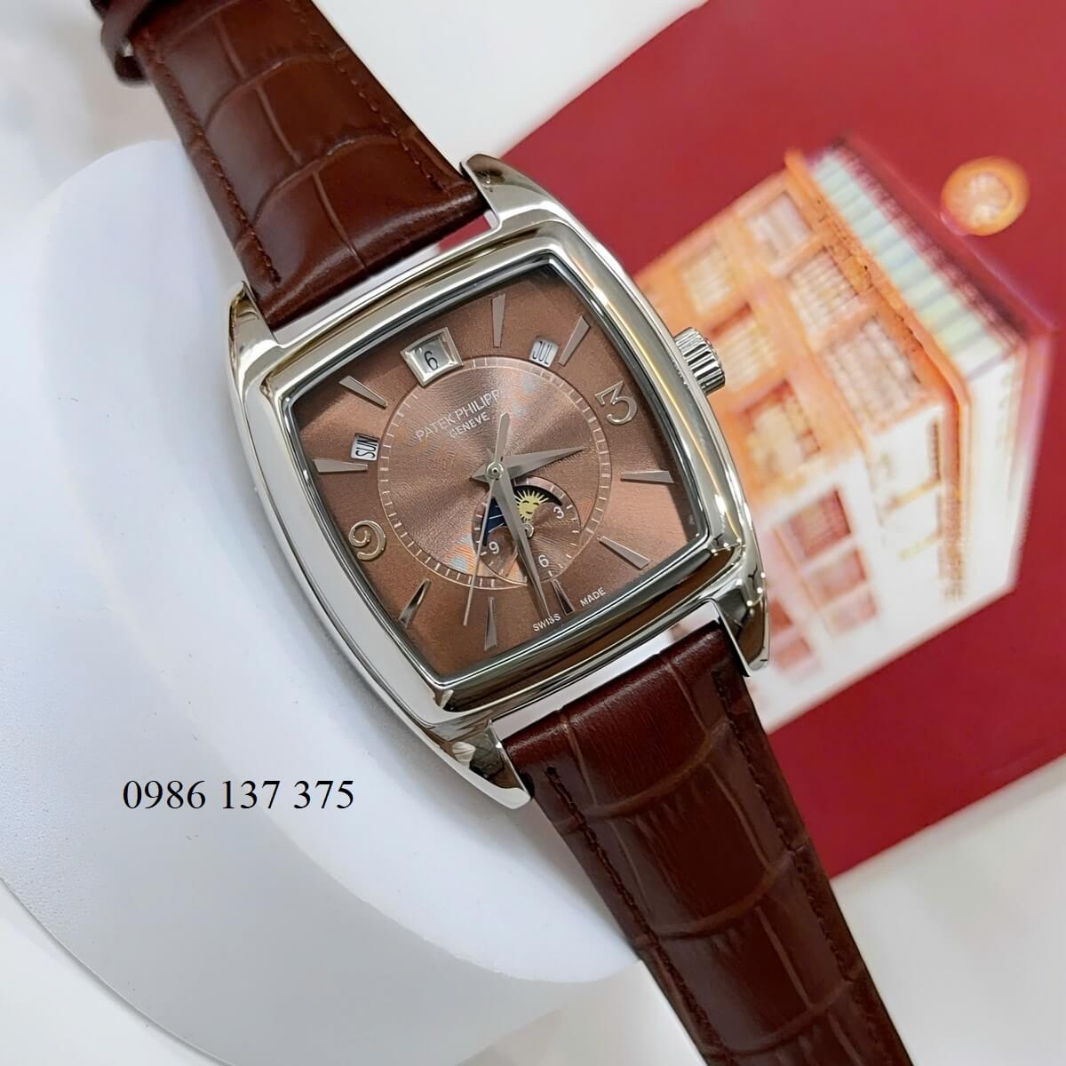 Đồng Hồ Nam Patek Philippe Gondolo Calendar 5135 Dây Da Nâu Mặt Nâu Vỏ Inox 38mm