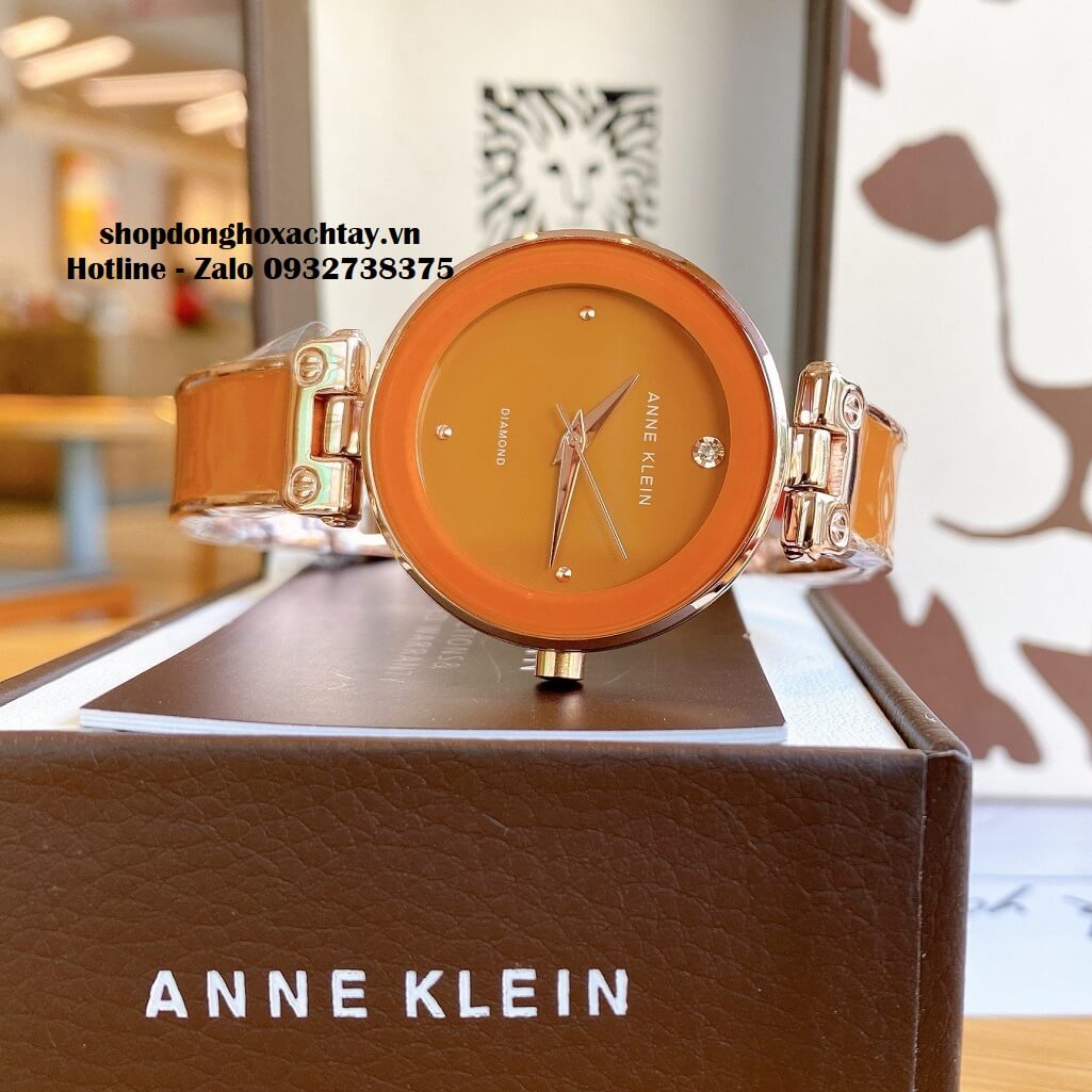 Đồng Hồ Nữ Anne Klein Đá Ceramic Màu Cánh Cam Vỏ Rose Cao Cấp 34mm