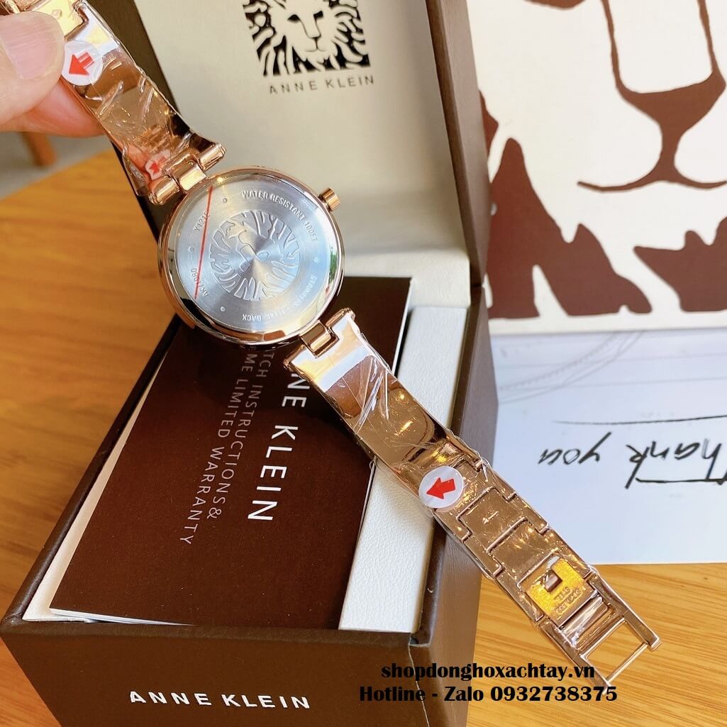 Đồng Hồ Nữ Anne Klein Đá Ceramic Đen Vỏ Rose Cao Cấp 34mm